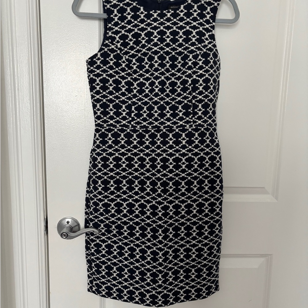 Banana Republic Black and White Geometric Mini Dress